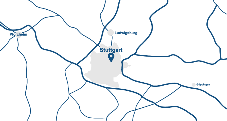 Karte der Region Stuttgart