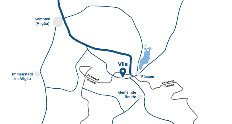 Karte der Region Außerfern