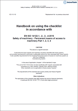 Checklist according to EN ISO 14122-1, -2, -3, 4:2016 - Permanent entrances to mechanical installations