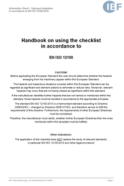 Coverpicture of the Safexpert handbook EN ISO 12100