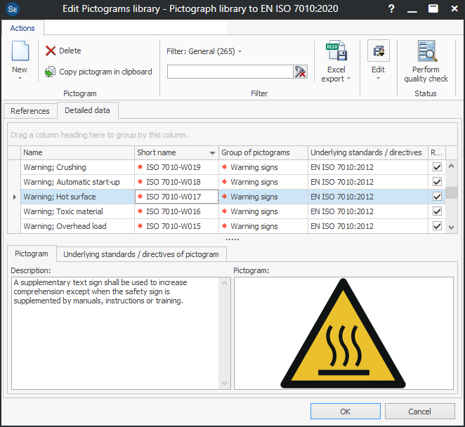 Screenshot of the pictogram library