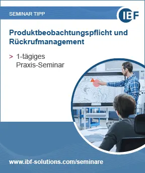 Grafische Darstellung des Seminars Rückrufmanagement und Produktbeobachtung