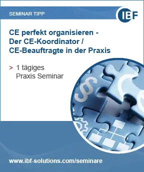 Hinweisbild Anzeige CE perfekt organisiert / der CE Koordinator Beauftragter in Praxis