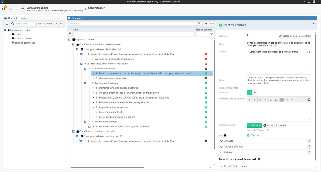 Capture d'écran du Safexpert CheckManager