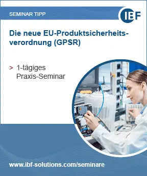 Anzeige für das Seminar "Die neue Produktsicherheitsverordnung"